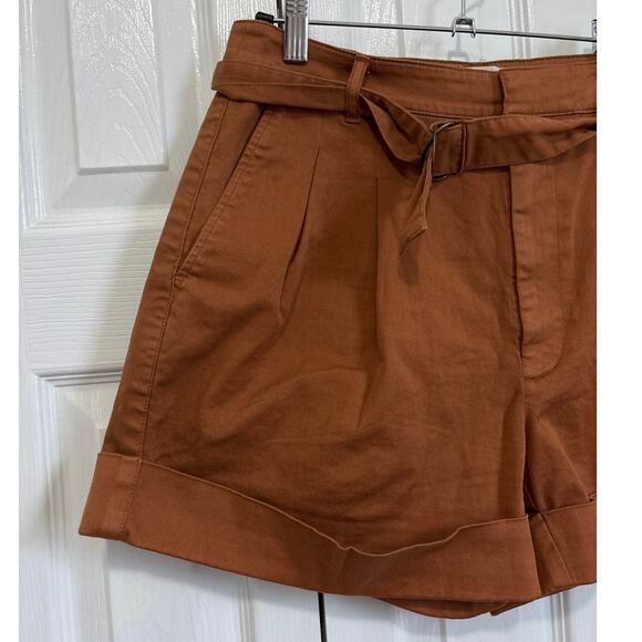 J. Crew Belted D-Ring Relaxed Stretch Cotton Cuffed Shorts Size 4 - Picture 3 of 9